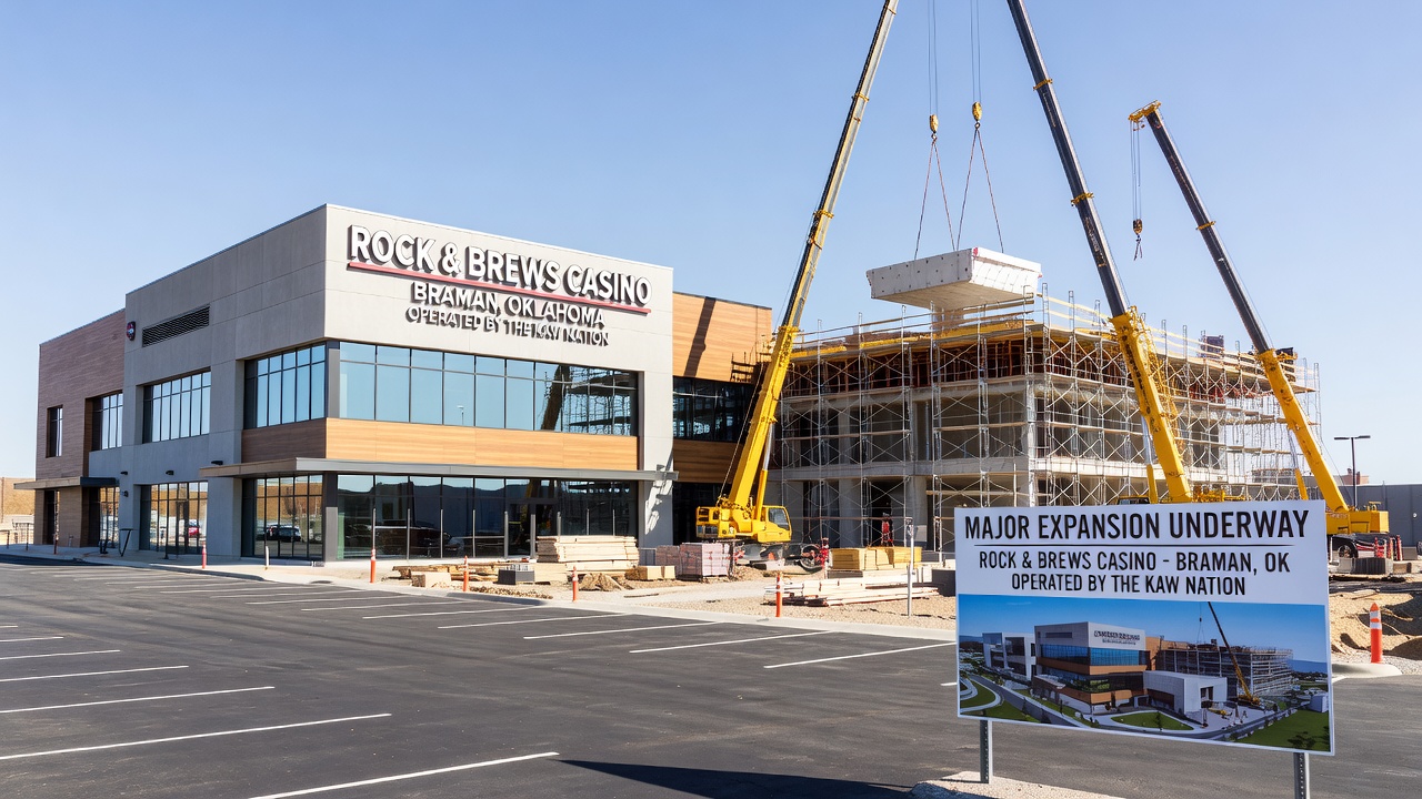 Construction concept for the 1,000-seat entertainment center at Rock & Brews Casino, highlighting stage and seating arrangements